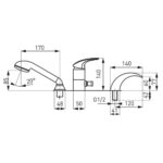 Baterie cu montaj pe cada - cada / dus Metalia 57 - imagine 2