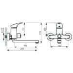 Baterie cada / dus perete, pipa mobila Combo - imagine 2