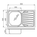 Chiuveta cu o cuva 50x80 cm, sanitat - imagine 2