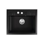 Chiuveta bucatarie simpla 58x48 cm, grafit