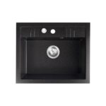 Chiuveta bucatarie simpla 58x48 cm, grafit lucios