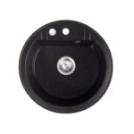 Chiuveta bucatarie simpla Ø 51 cm, grafit lucios