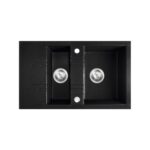 Chiuveta bucatarie dubla 79x48 cm, grafit