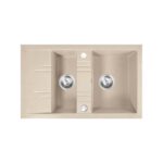 Chiuveta bucatarie dubla 79x48 cm, nisip
