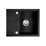 Chiuveta bucatarie simpla 58x48 cm, grafit lucios