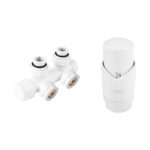 Set robinet dublu integrat, termostatic, alb