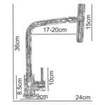 Baterie stativa lebada Hydro inox SUS 304 pipa rotativa - imagine 6