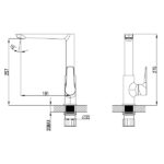 Baterie bucatarie stativa Adore Black/Chrome - imagine 2