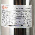 Pompa submersibila de mare adancime, DDT 16 turbine 4SDM2-16, 2000 W, 140 m inaltime, 8 mc/h, 1.5" - imagine 4