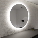 Oglinda LED Senzor Stephanne cu Sistem Dezaburire si Ceas 60x60cm, colectia Marcello Funghi - imagine 2