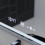 Oglinda LED Senzor Pallellis Sistem Dezaburire si Ceas Rama Argintiu 60X80 cm Colectia Marcello Funghi - imagine 4