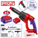 Aparat de spalat cu presiune cu 1 acumulator 4.0AH si incarcator, 24 bari, 6 capete, geanta inclusa - ELPW202501, EMTOP