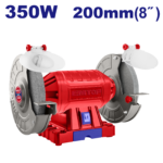 Polizor electric de banc 350W, 200mm (8"), incl. cutie depozitare scule - EBGR83501, EMTOP