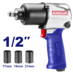 Pistol pneumatic 1/2", 610Nm, 3 capete (17mm,19mm,21mm) - EATL126801 EMTOP - EATL126801, EMTOP