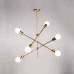 Lustra Dariya, 3 Brate, 6x E27, Metal, Auriu - imagine 5