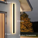 Aplica LED de Exterior Mack, Lungime 60cm, 8W, IP65, Metal, Liniar, Negru - imagine 3