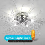 Candelabru Cristal RONDO Vivace, 6x G9, Diametru 49cm, Argintiu Lucios - imagine 5