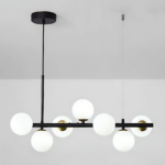 Lustra cu bec moderna LOFT Pavilion, 7x G9, Negru, Metal, Inaltime Reglabila - imagine 4