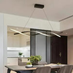 Lustra LED suspendata cu telecomanda FLUX 80W 115cm lumina Rece/Calda/Neutra, Dimabila, Negru, Inaltime Reglabila