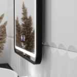 Oglinda LED Rectangulara 100x65cm EDGE Touch Sistem Dezaburire, Rama Neagra - imagine 3