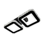 Lustra LED cristal QUADRIS 24W, 2 Patrate, lumina Rece/Calda/Neutra, Dimabila, Negru - imagine 4