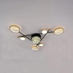 Lustra LED cu telecomanda si cristal MISEL 138W, 7 Elemente, lumina Rece/Calda/Neutra, Dimabila, Negru Auriu - imagine 4