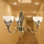 Lustra VINTAGE, tip Pendul cu brate, COTTAGE, Circulara, 3xE27, Sticla si Metal, Bronz - imagine 3