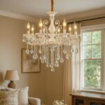 Candelabru Cristal SANSSOUCI Magno, 8xE14, Diametru 70cm, Alb - imagine 4