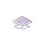 Lustra LED cu telecomanda si cristal LEILA 154W, 3 Patrate, lumina Rece/Calda/Neutra, Dimabila, Alb Crom Lucios - imagine 4
