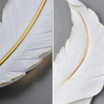 Aplica LED Pena 25W 45cm Alb Auriu - imagine 3