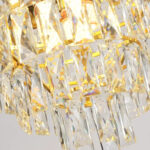 Candelabru Cristal VERSAILLES Nobile 4xE14, Diametru 40cm, Auriu Lucios si Alb, Inaltime Reglabila - imagine 3