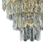 Candelabru Cristal WINDSOR Petito 3xE27, Diametru 30cm, Auriu Lucios, Inaltime Reglabila - imagine 3
