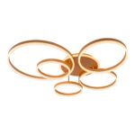 Lustra LED cu telecomanda ,5 Cercuri, lumina Rece/Calda/Neutra, Dimabila, Auriu - imagine 4