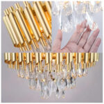 Candelabru Cristal VERSAILLES Petito 3xE14, Diametru 30cm, Auriu, Inaltime Reglabila - imagine 3