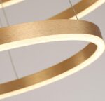 Lustra LED suspendata cu telecomanda CHRISTINE, 41W, 2 Cercuri, lumina Rece/Calda/Neutra, Dimabila, Auriu Lucios, Inaltime Reglabila - imagine 3