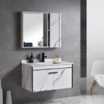 Set Mobilier pentru Baie CORFU, 60x48cm, 2 Piese, Negru si Alb - imagine 4