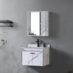 Set Mobilier pentru Baie CORFU, 80x48cm, 2 Piese, Negru si Alb - imagine 4