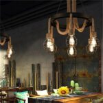 Lustra Roata LV580/6BK, 6*E27, Maro, Metal si Sfoara - imagine 5