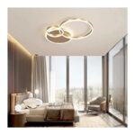 Lustra LED cu telecomanda MYRENE 110W, 2 Cercuri, lumina Rece/Calda/Neutra, Dimabila, Auriu - imagine 5