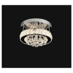 Lustra LED cu cristal ABEL 24W, Diametru 47cm, lumina Rece/Calda/Neutra , Crom Lucios - imagine 4