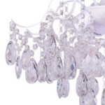 Candelabru Cristal Chance, 4*E27, Alb, Diametru 50cm Metal si Cristal - imagine 5