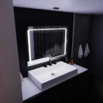 Oglinda LED Rectangulara, 90x60cm, Sole Senzor Marcello, Sistem Dezaburire, Ceas & Termometru, Dimabila - imagine 4