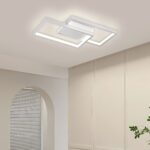 Lustra LED cu telecomanda LANDYN 62W, 2 Patrate, lumina Rece/Calda/Neutra, Dimabila, Alb
