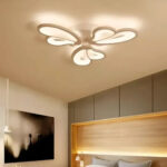 Lustra LED cu telecomanda BLOSSOM 43W, 3 Petale, lumina Rece/Calda/Neutra, Dimabila, Alb - imagine 4