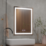 Oglinda LED Rectangulara, 60x80cm, RADIANTE Touch, Sistem Dezaburire, Dimabila - imagine 5