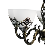 Lustra Rustic COTTAGE, 5*E27, Bronz Antichizat, Metal si Sticla - imagine 3