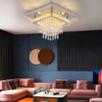 Candelabru LED Alberico Patrat, 19W, Lumina Rece/Calda/Neutra, Cristal, Crom Lucios - imagine 3