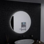 Oglinda LED Rotunda, 60cm, Serenite MotionGlow Marcello, Sistem Dezaburire, Ceas & Termometru, Dimabila - imagine 4