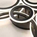 Lustra LED cu telecomanda BETTY 130W, 8 Cercuri, lumina Rece/Calda/Neutra, Dimabila, Negru - imagine 4