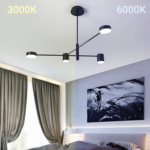 Lustra LED GALIOS 48W, 4 Elemente, lumina Rece/Calda/Neutra, Negru - imagine 4